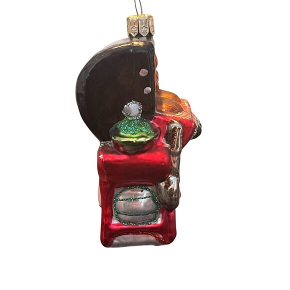 Glass BBQ Grill Ornament Christmas Barbecue Cookout Food Theme Hand Painted EUC - Picture 3 of 8